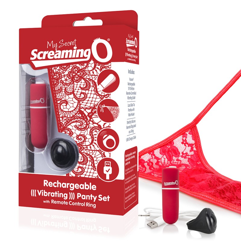 Charged My Secret  10 Function Remote Control Panty Vibe by Screaming O - Red